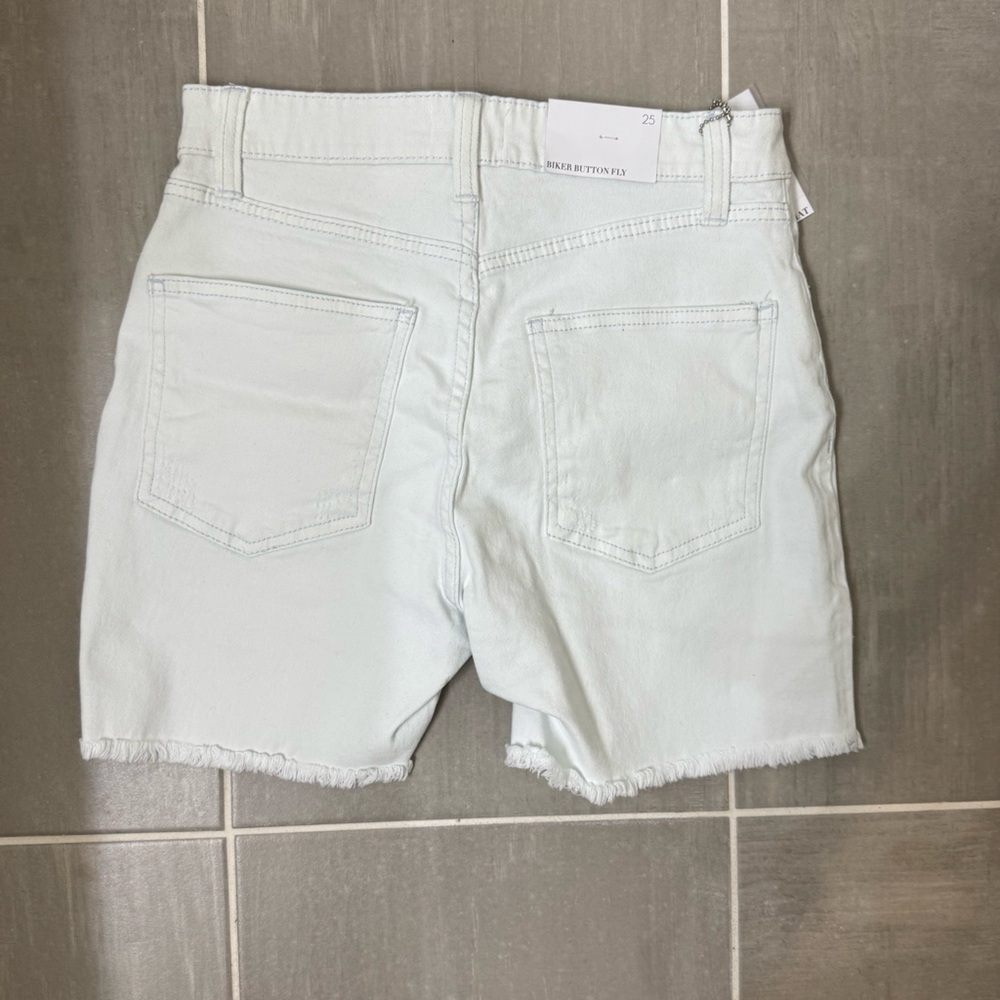 WeWoreWhat High Waist Light Denim Shorts - BIKER BUTTONFLY - Picture 3 of 3
